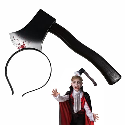Axt Haarreif mit Blut Halloween,Kopfschmuck Blutige Axt Im Kopf, Zombie Kostüm Zubehör, Halloween Haarreifen, Horror Haarschmuck Blutig, für Erwachsene, Damen, Herren, Halloween Kostüm Accessoire Axt Haarreif mit Blut Halloween,Kopfschmuck Blutige Axt Im Kopf, Zombie Kostüm Zubehör, Halloween Haarreifen, Horror Haarschmuck Blutig, für Erwachsene, Damen, Herren, Halloween Kostüm Accessoire von BUKYCAT