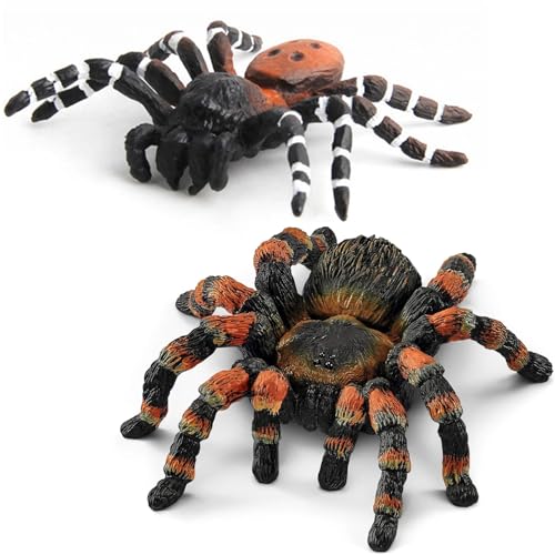 BUKYCAT Realistische Spinnenfiguren, 2 Stück Realistische Spinne Tierfiguren, Halloween Spinnen Dekorationen, Kunststoffspinnen Gruselige Spinnen - für Spukhaus Halloween Party Dekorationen BUKYCAT Realistische Spinnenfiguren, 2 Stück Realistische Spinne Tierfiguren, Halloween Spinnen Dekorationen, Kunststoffspinnen Gruselige Spinnen - für Spukhaus Halloween Party Dekorationen von BUKYCAT