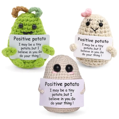 BULKEE Positive Potato, 3 Stück Kreative Strickwolle Kartoffel Puppe, Pocket Hug Positive Kartoffel, Kreative Plush Plushie, Mutmacher Geschenk,Mutmacher Kartoffel Pocket Hug Geburtstagsgeschenk BULKEE Positive Potato, 3 Stück Kreative Strickwolle Kartoffel Puppe, Pocket Hug Positive Kartoffel, Kreative Plush Plushie, Mutmacher Geschenk,Mutmacher Kartoffel Pocket Hug Geburtstagsgeschenk von BULKEE