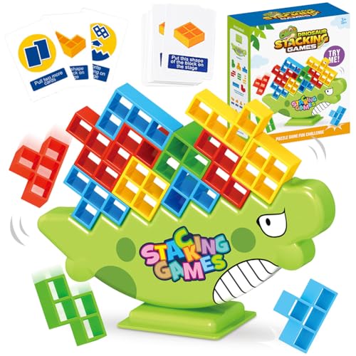Tetra Tetris Tower Spiel Hoch Kinder Balance Spielzeug Bausteine Brettspiel für Children Lerngeschenk Tetra Tower Balance Tetris Creative Stack Attack Spielzeug Wackelturm Stapelturm toy 64 PCS von BULKEE