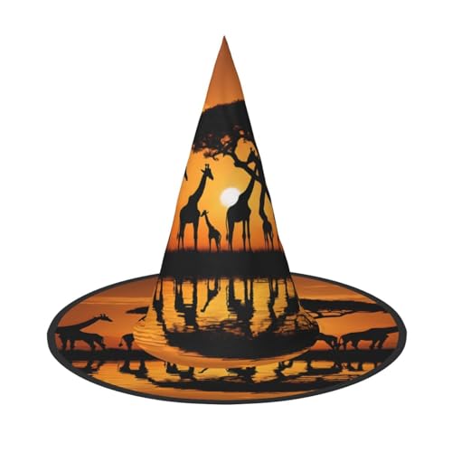 BULQAPZDF Afrika Giraffe Majestätischer Baum Halloween Hexerhut Halloween Hexer Party Kostüm Zubehör BULQAPZDF Afrika Giraffe Majestätischer Baum Halloween Hexerhut Halloween Hexer Party Kostüm Zubehör von BULQAPZDF