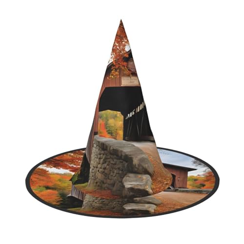 BULQAPZDF Albany Halloween-Hexerhut mit Brücke, Halloween-Hexerparty, Kostümzubehör von BULQAPZDF