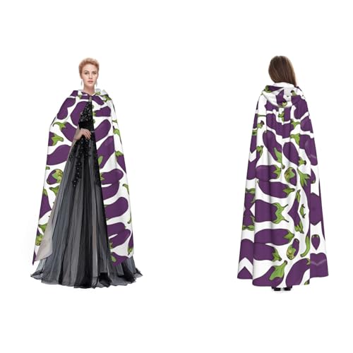 BULQAPZDF Cartoon Aubergine Full Length Hooded Velvet Cloak For Adult Men And Women - Witch Vampir Devil Costume - Cosplay And Fancy Dress BULQAPZDF Cartoon Aubergine Full Length Hooded Velvet Cloak For Adult Men And Women - Witch Vampir Devil Costume - Cosplay And Fancy Dress von BULQAPZDF