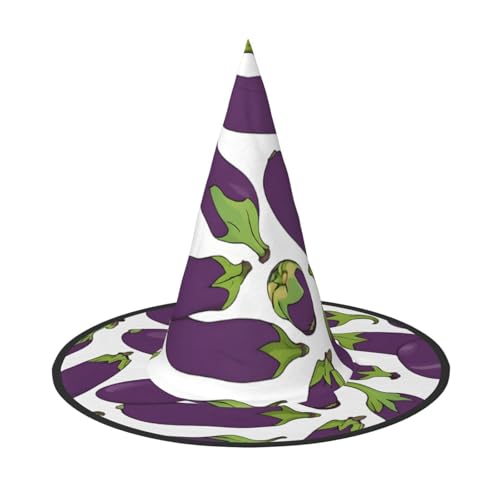 BULQAPZDF Cartoon Aubergine Halloween Hexer Hut Halloween Hexer Party Kostüm Zubehör BULQAPZDF Cartoon Aubergine Halloween Hexer Hut Halloween Hexer Party Kostüm Zubehör von BULQAPZDF