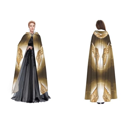 BULQAPZDF Engelsflügel-Umhang mit Kapuze, Samt, für Erwachsene, Herren, Damen, Hexe, Vampir, Teufelskostüm, Cosplay und Verkleidung von BULQAPZDF