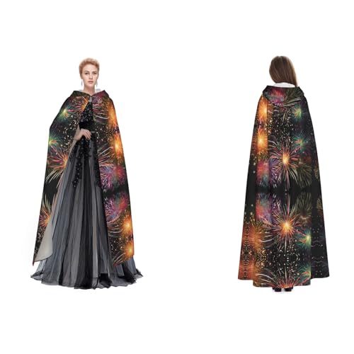 BULQAPZDF Explosion Firework 3D Full Length Hooded Velvet Cloak For Adult Men And Women - Hexe, Vampir, Devil Costume - Cosplay And Fancy Dress BULQAPZDF Explosion Firework 3D Full Length Hooded Velvet Cloak For Adult Men And Women - Hexe, Vampir, Devil Costume - Cosplay And Fancy Dress von BULQAPZDF