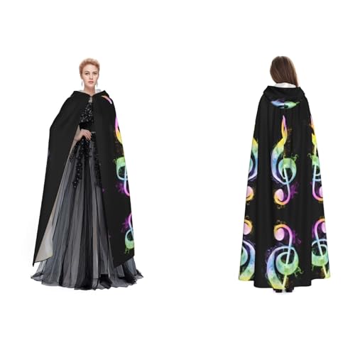 BULQAPZDF Farbenfroher Samt-Umhang mit Musiknoten in voller Länge für Erwachsene Männer und Frauen – Hexe, Vampir, Teufelskostüm – Cosplay und Verkleidung BULQAPZDF Farbenfroher Samt-Umhang mit Musiknoten in voller Länge für Erwachsene Männer und Frauen – Hexe, Vampir, Teufelskostüm – Cosplay und Verkleidung von BULQAPZDF