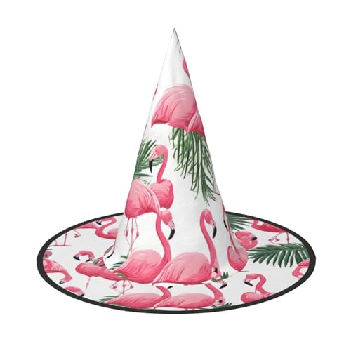 BULQAPZDF Flamingo Blumen Halloween Hexerhut Halloween Hexer Party Kostüm Zubehör BULQAPZDF Flamingo Blumen Halloween Hexerhut Halloween Hexer Party Kostüm Zubehör von BULQAPZDF
