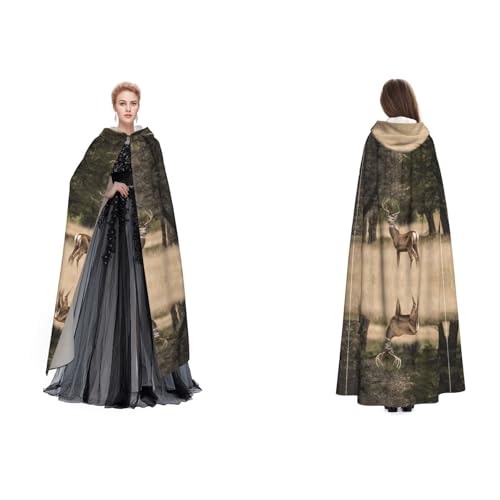 BULQAPZDF Free Whitetail Deer Full Length Hooded Velvet Cloak For Adult Men And Women - Witch Vampir Devil Costume - Cosplay And Fancy Dress BULQAPZDF Free Whitetail Deer Full Length Hooded Velvet Cloak For Adult Men And Women - Witch Vampir Devil Costume - Cosplay And Fancy Dress von BULQAPZDF