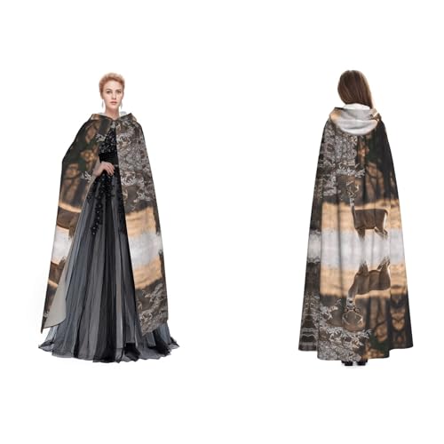 BULQAPZDF Free Whitetail Deer Full Length Hooded Velvet Cloak For Adult Men And Women - Witch Vampir Devil Costume - Cosplay And Fancy Dress BULQAPZDF Free Whitetail Deer Full Length Hooded Velvet Cloak For Adult Men And Women - Witch Vampir Devil Costume - Cosplay And Fancy Dress von BULQAPZDF
