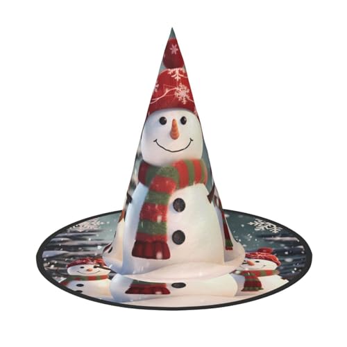 BULQAPZDF Frohe Weihnachten Niedlicher Schneemann Halloween Hexerhut Halloween Hexer Party Kostüm Zubehör von BULQAPZDF