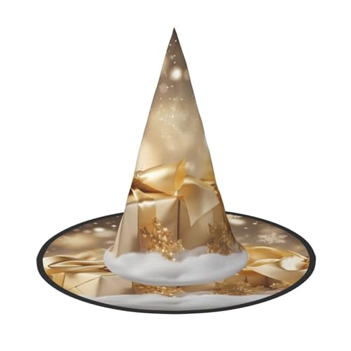 BULQAPZDF Goldener Seiden-Hexerhut für Weihnachten, Halloween, Hexerparty, Kostümzubehör BULQAPZDF Goldener Seiden-Hexerhut für Weihnachten, Halloween, Hexerparty, Kostümzubehör von BULQAPZDF