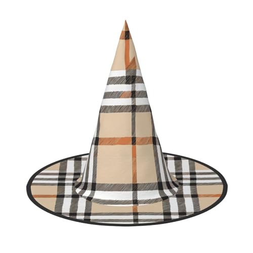 BULQAPZDF Graue karierte Linien, Halloween-Hexerhut, Halloween-Hexerparty, Kostümzubehör BULQAPZDF Graue karierte Linien, Halloween-Hexerhut, Halloween-Hexerparty, Kostümzubehör von BULQAPZDF