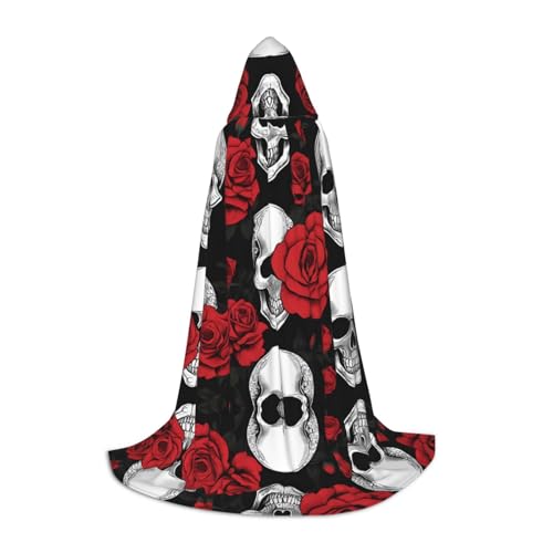 BULQAPZDF Halloween-Kapuzenumhang mit Totenkopf-Aufdruck für Jugendliche, perfekt für modisches und bequemes Tragen BULQAPZDF Halloween-Kapuzenumhang mit Totenkopf-Aufdruck für Jugendliche, perfekt für modisches und bequemes Tragen von BULQAPZDF