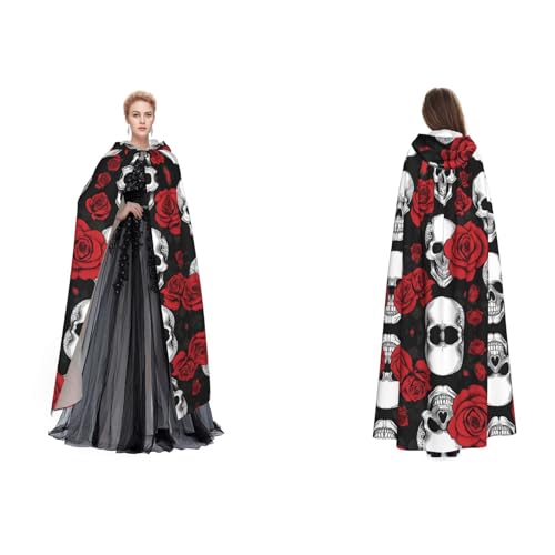 BULQAPZDF Halloween-Umhang mit Totenkopf-Motiv, Samt-Umhang für Erwachsene, Herren und Damen, Hexe, Vampir, Teufelskostüm, Cosplay und Verkleidung BULQAPZDF Halloween-Umhang mit Totenkopf-Motiv, Samt-Umhang für Erwachsene, Herren und Damen, Hexe, Vampir, Teufelskostüm, Cosplay und Verkleidung von BULQAPZDF