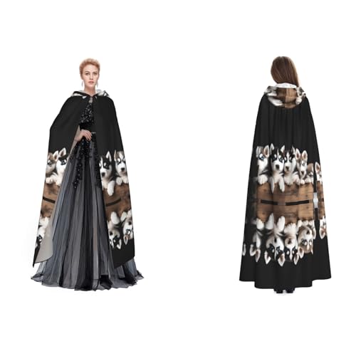 BULQAPZDF Husky Welpen-Hunde-Umhang mit Kapuze, Samt-Umhang für Erwachsene, Männer und Frauen, Hexe, Vampir, Teufelskostüm, Cosplay und Verkleidung von BULQAPZDF
