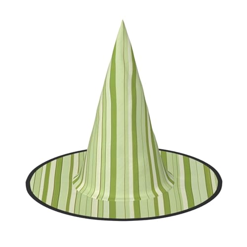 BULQAPZDF Klassischer grün gestreifter Halloween-Hexerhut, Halloween-Hexerparty, Kostümzubehör BULQAPZDF Klassischer grün gestreifter Halloween-Hexerhut, Halloween-Hexerparty, Kostümzubehör von BULQAPZDF
