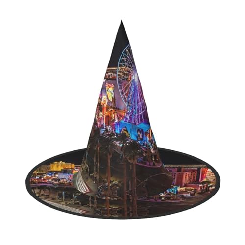 BULQAPZDF Las Vegas Nachtansicht Halloween Hexerhut Halloween Hexer Party Kostüm Zubehör BULQAPZDF Las Vegas Nachtansicht Halloween Hexerhut Halloween Hexer Party Kostüm Zubehör von BULQAPZDF