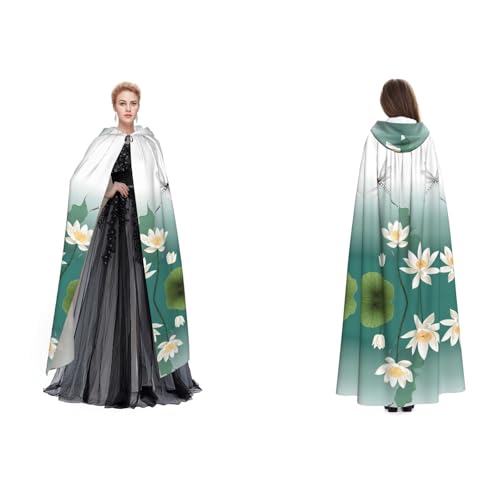 BULQAPZDF Libelle mit Seerose, Samt-Umhang mit Kapuze, für Erwachsene, Herren und Damen, Hexe, Vampir, Teufelskostüm, Cosplay und Verkleidung BULQAPZDF Libelle mit Seerose, Samt-Umhang mit Kapuze, für Erwachsene, Herren und Damen, Hexe, Vampir, Teufelskostüm, Cosplay und Verkleidung von BULQAPZDF