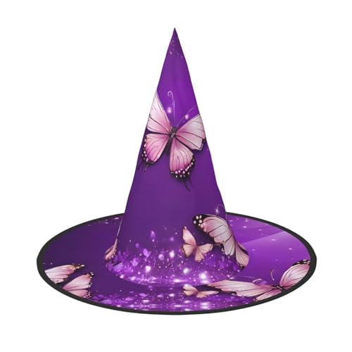 BULQAPZDF Lila Schmetterlinge Halloween Hexerhut Halloween Hexer Party Kostüm Zubehör BULQAPZDF Lila Schmetterlinge Halloween Hexerhut Halloween Hexer Party Kostüm Zubehör von BULQAPZDF
