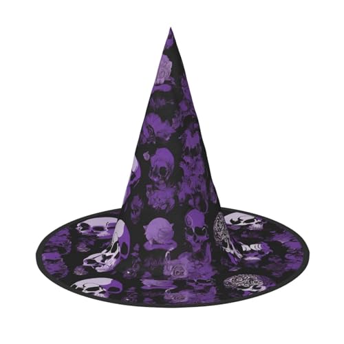 BULQAPZDF Lila Schwarz Goth Gruseliger Halloween Hexerhut Halloween Hexer Party Kostüm Zubehör BULQAPZDF Lila Schwarz Goth Gruseliger Halloween Hexerhut Halloween Hexer Party Kostüm Zubehör von BULQAPZDF