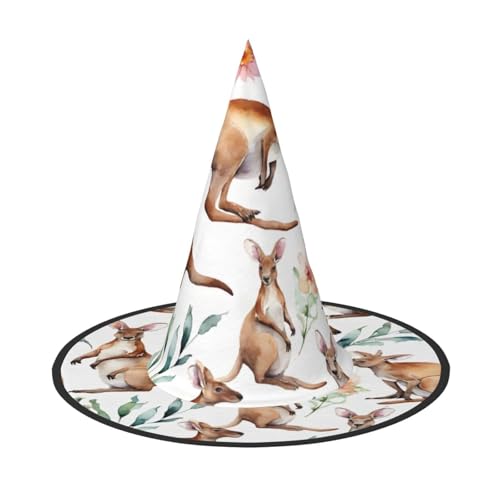 BULQAPZDF Lustiger Cartoon Känguru Zoo Halloween Hexerhut Halloween Hexer Party Kostüm Zubehör von BULQAPZDF