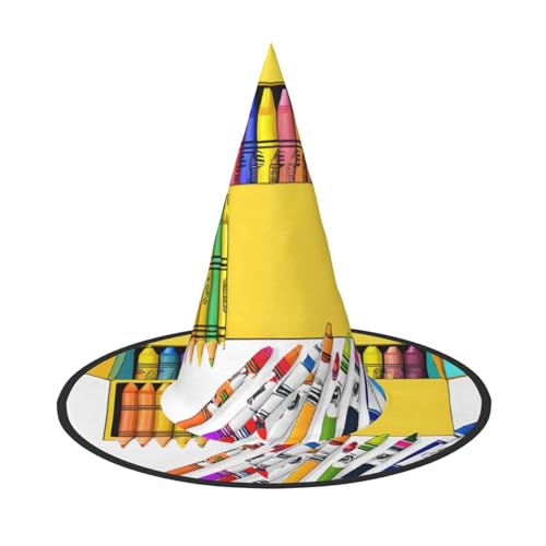 BULQAPZDF Niedliche Buntstifte Box Halloween Hexerhut Halloween Hexer Party Kostüm Zubehör von BULQAPZDF