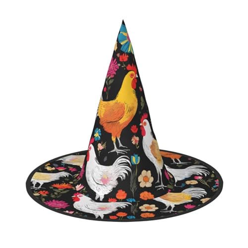 BULQAPZDF Niedlicher Hahn-Hühner-Halloween-Hexerhut, Halloween-Hexer-Party-Kostüm-Zubehör BULQAPZDF Niedlicher Hahn-Hühner-Halloween-Hexerhut, Halloween-Hexer-Party-Kostüm-Zubehör von BULQAPZDF