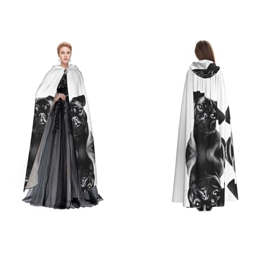 BULQAPZDF Niedlicher schwarzer Mops-Umhang mit Kapuze, Samt-Umhang für Erwachsene Männer und Frauen – Hexe, Vampir, Teufelskostüm – Cosplay und Verkleidung BULQAPZDF Niedlicher schwarzer Mops-Umhang mit Kapuze, Samt-Umhang für Erwachsene Männer und Frauen – Hexe, Vampir, Teufelskostüm – Cosplay und Verkleidung von BULQAPZDF