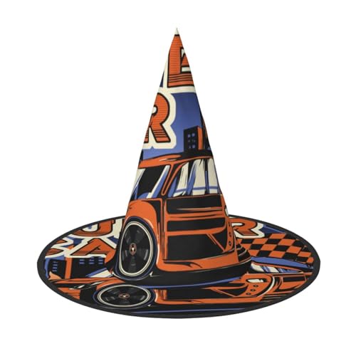 BULQAPZDF Retro Graffiti Racer Halloween Hexer Hut Halloween Hexer Party Kostüm Zubehör BULQAPZDF Retro Graffiti Racer Halloween Hexer Hut Halloween Hexer Party Kostüm Zubehör von BULQAPZDF