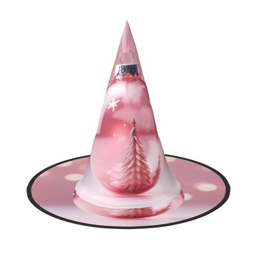 BULQAPZDF Rosa Weihnachtskugel Halloween Hexerhut Halloween Hexer Party Kostüm Zubehör von BULQAPZDF