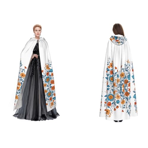 BULQAPZDF Samtumhang mit Kapuze, türkis, blaugrün, Blumenmuster, für Erwachsene, Herren und Damen, Hexe, Vampir, Teufelskostüm, Cosplay und Verkleidung BULQAPZDF Samtumhang mit Kapuze, türkis, blaugrün, Blumenmuster, für Erwachsene, Herren und Damen, Hexe, Vampir, Teufelskostüm, Cosplay und Verkleidung von BULQAPZDF