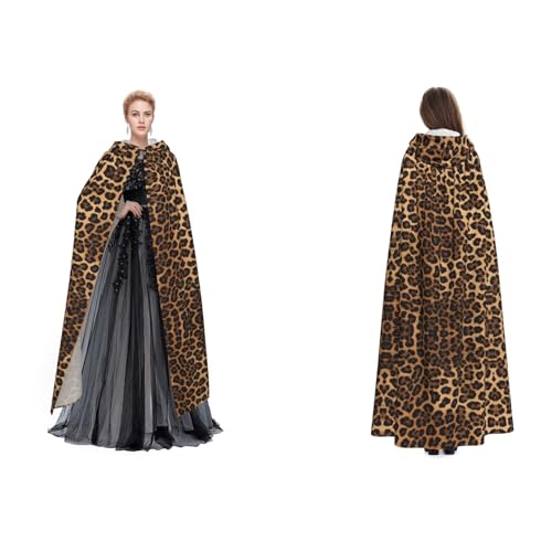 BULQAPZDF Samtumhang mit Leopardenmuster in voller Länge für Erwachsene Männer und Frauen – Hexe, Vampir, Teufelskostüm – Cosplay und Verkleidung BULQAPZDF Samtumhang mit Leopardenmuster in voller Länge für Erwachsene Männer und Frauen – Hexe, Vampir, Teufelskostüm – Cosplay und Verkleidung von BULQAPZDF