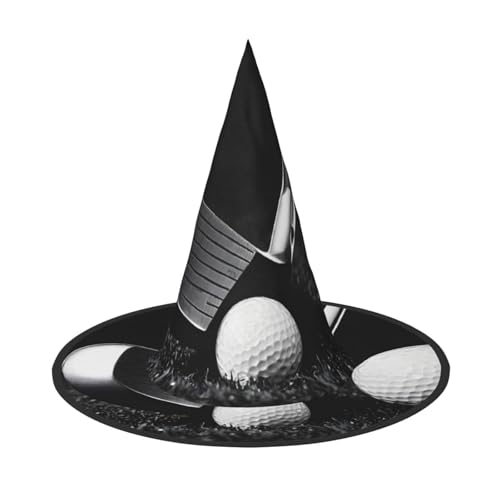 BULQAPZDF Schwarz-Weiß-Golf-Halloween-Hexerhut, Halloween-Hexerparty, Kostümzubehör BULQAPZDF Schwarz-Weiß-Golf-Halloween-Hexerhut, Halloween-Hexerparty, Kostümzubehör von BULQAPZDF