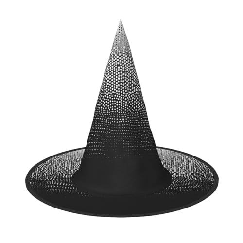 BULQAPZDF Schwarz-weißer Glitzer-Halloween-Hexerhut, Halloween-Hexer-Party, Kostümzubehör von BULQAPZDF