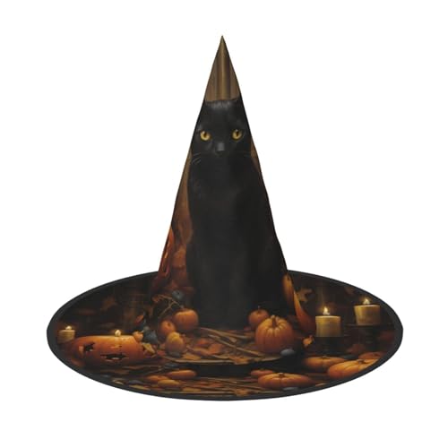 BULQAPZDF Schwarze Katze Halloween Hexerhut Halloween Hexer Party Kostüm Zubehör BULQAPZDF Schwarze Katze Halloween Hexerhut Halloween Hexer Party Kostüm Zubehör von BULQAPZDF