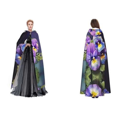 BULQAPZDF Stiefmütterchen Perfektion Voll-Länge Kapuzenumhang aus Samt für Erwachsene Männer und Frauen - Hexe Vampir Teufel Kostüm - Cosplay und Verkleidung von BULQAPZDF