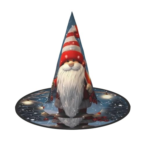 BULQAPZDF Traditioneller Weihnachtswichtel, Halloween-Hexerhut, Halloween-Hexerparty, Kostümzubehör von BULQAPZDF