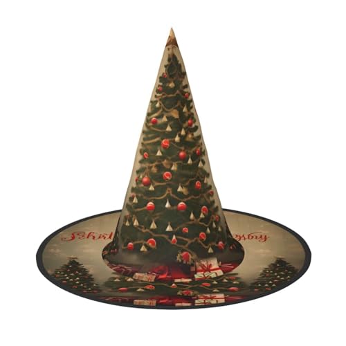 BULQAPZDF Weihnachtsbaum-1 Halloween-Hexerhut, Halloween-Hexer-Party-Kostüm-Zubehör von BULQAPZDF