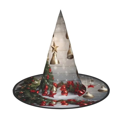 BULQAPZDF Weihnachtsbaum und Glocken Halloween Hexerhut Halloween Hexer Party Kostüm Zubehör von BULQAPZDF