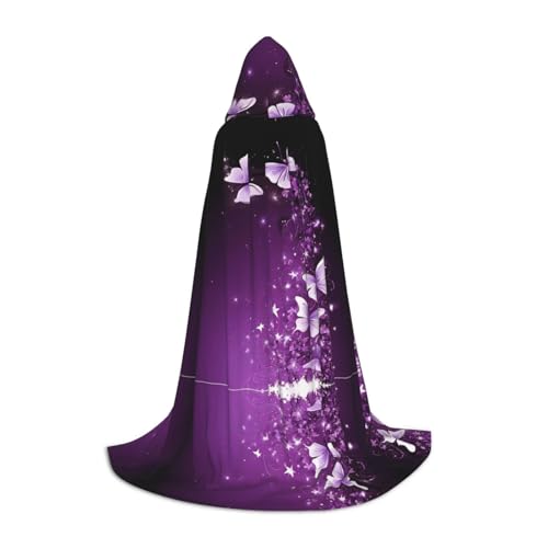 Schöner violetter Schmetterlings-Aufdruck, Kapuzenumhang für Teenager, perfekt für modisches und bequemes Tragen Schöner violetter Schmetterlings-Aufdruck, Kapuzenumhang für Teenager, perfekt für modisches und bequemes Tragen von BULQAPZDF