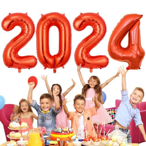 2024 Luftballons Gold | 40-Zoll-Alphabet-Ballon,Multifunktionale, langlebige, große 2024-Folienballons mit Zahlen für die Jubiläumsdekoration Buniq von BUNIQ