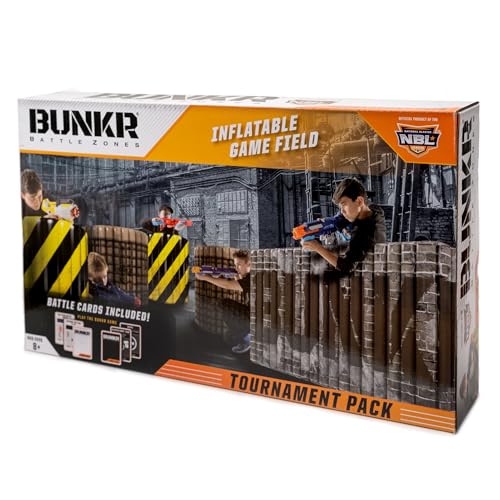 BUNKR -Battle Zone- Tournament Pack (3 aufblasbare Bausteine & Hindernisse) - kompatibel mit Nerf, Laser X, X-Shot und BoomCo von BUNKR
