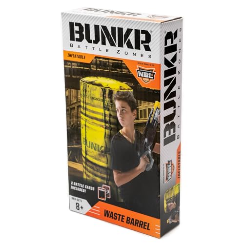 BUNKR -Battle Zones- Waste Barrel - aufblasbare gelbe Abfalltonne - kompatibel mit Nerf, Laser X, X-Shot und BoomCo von BUNKR
