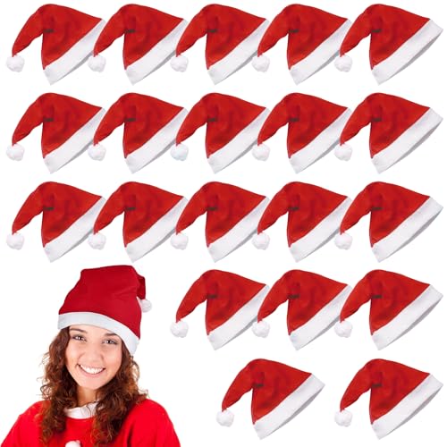 BUOAZR Weihnachtsmütze, 20 Stück, für Erwachsene, aus Filz, für Dekoration für Party, Rollenspiele BUOAZR Weihnachtsmütze, 20 Stück, für Erwachsene, aus Filz, für Dekoration für Party, Rollenspiele von BUOAZR