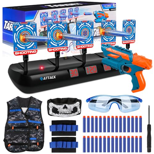 BUOAZR Zielscheibe für Nerf, 5 Ziele Zielscheibe Elektrisch mit Licht und Sounds, Auto Reset Zielscheiben Schießspiele Toy mit 30 Foam Darts Pfeile Zubehör Set, Spielzeugfür 6 7 8 9 10 Jahre Kinder BUOAZR Zielscheibe für Nerf, 5 Ziele Zielscheibe Elektrisch mit Licht und Sounds, Auto Reset Zielscheiben Schießspiele Toy mit 30 Foam Darts Pfeile Zubehör Set, Spielzeugfür 6 7 8 9 10 Jahre Kinder von BUOAZR