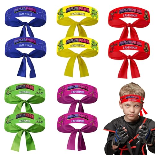10 Stück Ninja Stirnband Kinder, Ninja Kopfband, Ninjas Party Stirnband, Geeignet für Ninja Party, Halloween, Kinder Geburtstagsdeko Ninja Gastgeschenke für Karate, Weihnachten, Geburtstagsparty 10 Stück Ninja Stirnband Kinder, Ninja Kopfband, Ninjas Party Stirnband, Geeignet für Ninja Party, Halloween, Kinder Geburtstagsdeko Ninja Gastgeschenke für Karate, Weihnachten, Geburtstagsparty von BUOSHUO