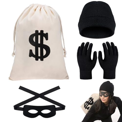 BUOSHUO Dankräuber Kostüm,Einbrecher Kostüm, Kostüm Dieb, Räuber Kostüm Accessory for Carnival, Carnival, Cosplay Fancy Dress Party Thematisch. BUOSHUO Dankräuber Kostüm,Einbrecher Kostüm, Kostüm Dieb, Räuber Kostüm Accessory for Carnival, Carnival, Cosplay Fancy Dress Party Thematisch. von BUOSHUO