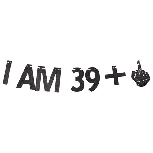 BURGEON 40. Geburtstag Deko Girlande, Happy 40th Birthday Girlande Junge Mädchen, Glitzerbanner I AM 39+1 Deko Banner, 40 Jahre Geburtstagsdeko Banner Party Dekoration, Schwarz BURGEON 40. Geburtstag Deko Girlande, Happy 40th Birthday Girlande Junge Mädchen, Glitzerbanner I AM 39+1 Deko Banner, 40 Jahre Geburtstagsdeko Banner Party Dekoration, Schwarz von BURGEON