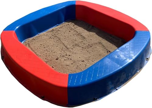 BURI Premium Sandkasten aus Kunststoff 150 x 150 x 20 cm, Rot/Blau, Made in Germany – Robuster Buddelkasten für den Garten, Kinderspielzeug zum Buddeln mit Sand oder Kies, sehr stabil & hochwertig BURI Premium Sandkasten aus Kunststoff 150 x 150 x 20 cm, Rot/Blau, Made in Germany – Robuster Buddelkasten für den Garten, Kinderspielzeug zum Buddeln mit Sand oder Kies, sehr stabil & hochwertig von BURI